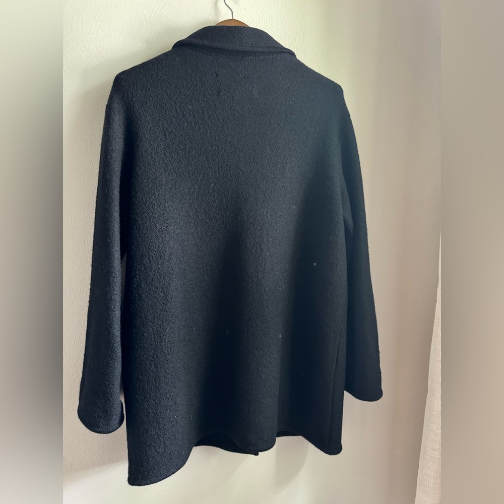 100% Wool Boiled Wool Jacket | Quiet Luxury Old Money Dark Academia - Picture 3 of 11
